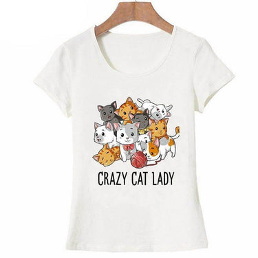 Crazy Cat Lady Tee Shirts & Tops KittyNook S White